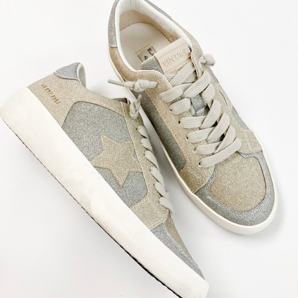 Kara Matte Silver Gold Glitter Sneaker